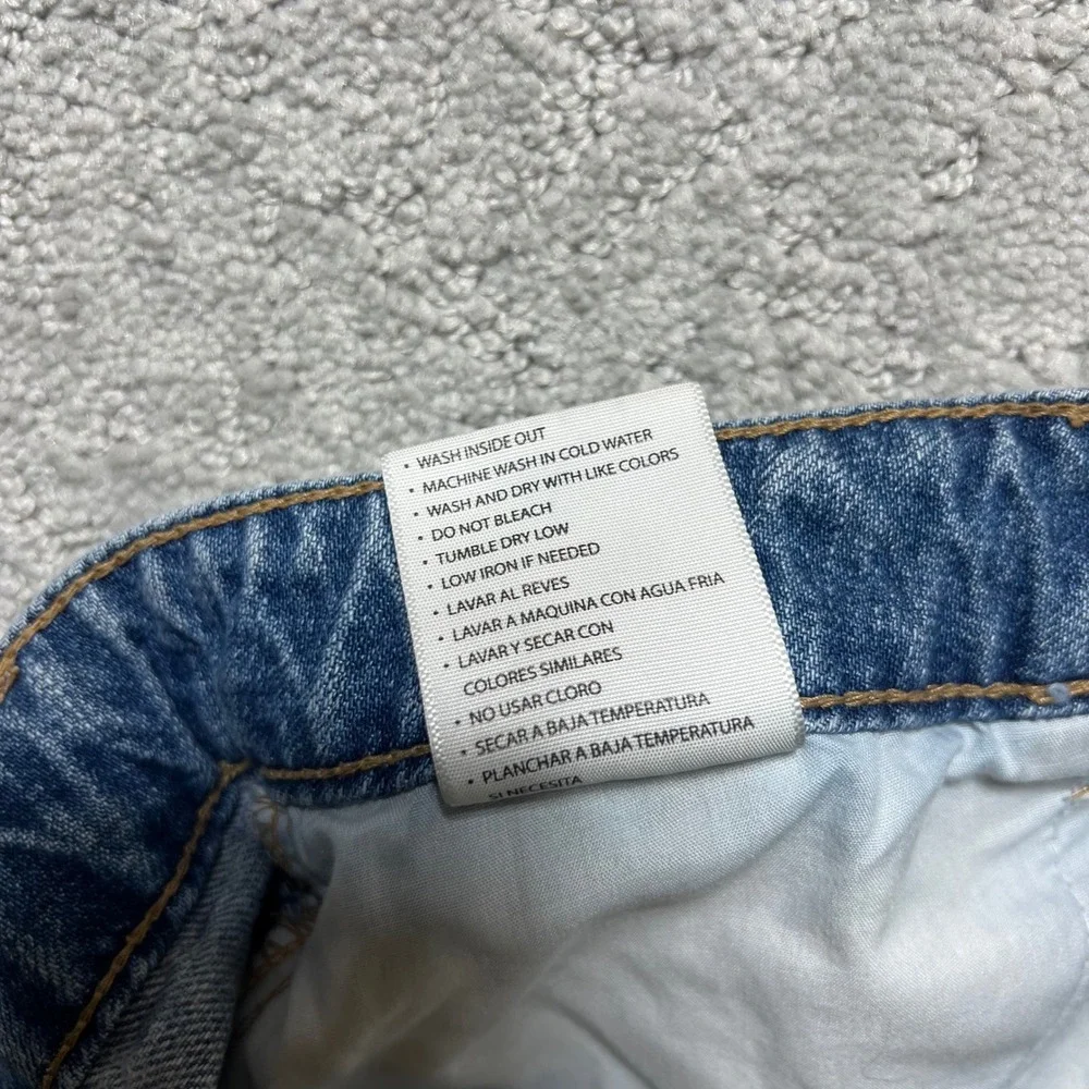 KanCan Jean Shorts Womens Medium Blue Light Wash‎ Denim High Rise Distressed Hem